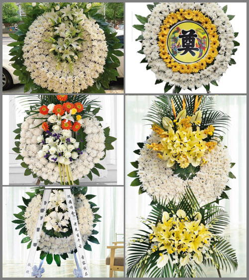 河南南阳新野县城郊乡吕庄村花圈速递